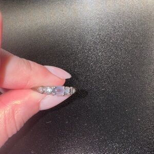 Pandora Sterling Ring with Lavender Opal and Clear Accents